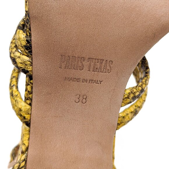 Paris Texas Women Carla Yellow Snake Leather Strappy Sandals size 7.5US 38EUR - Picture 8 of 10